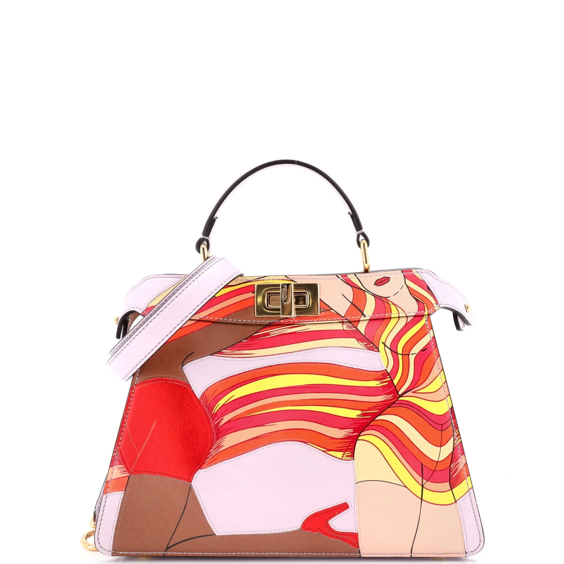 Antonio Lopez Peekaboo ISeeU Bag Printed Leather Inlay Small