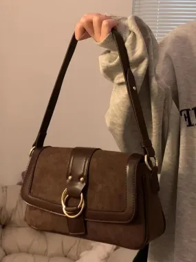 binfenxie Vintage Brown Handbags Women Spring Casual Designer Luxury Bag Ladies Large Capacity Harajuku Aesthetic Bolso Mujer