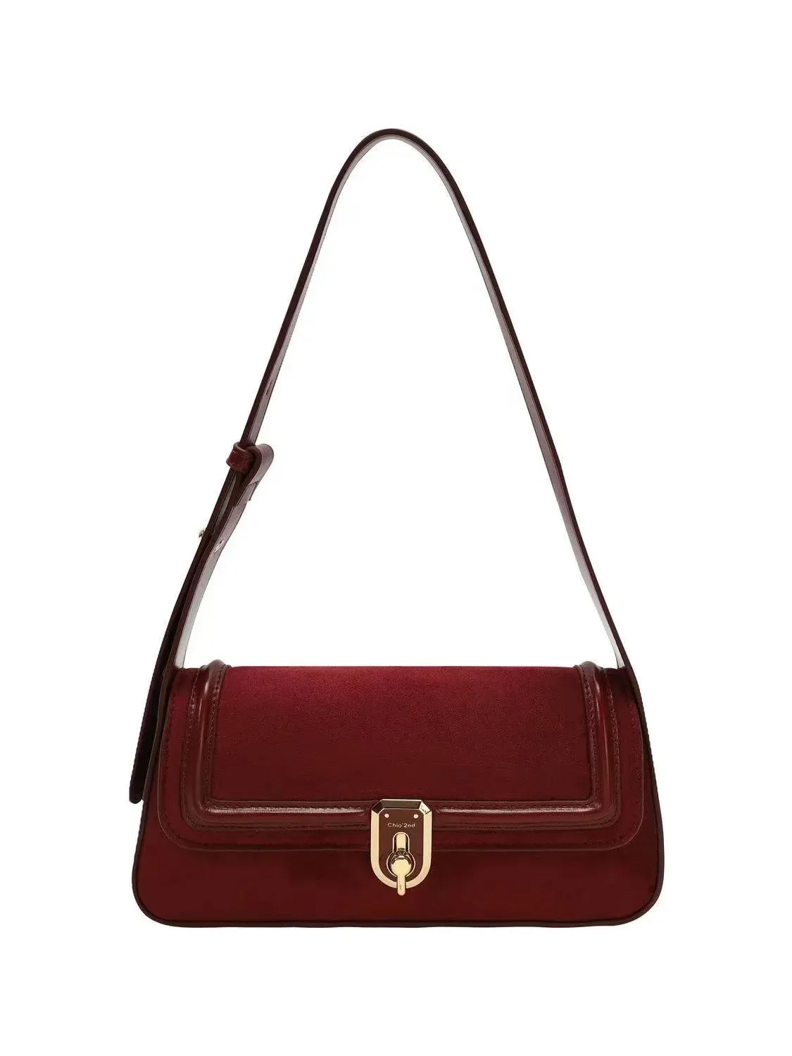 binfenxie Vintage Elegant Red Shoulder Bag For Women High Street Luxury Designer Handbag Female Retro Purse Underarm Bag Y2k