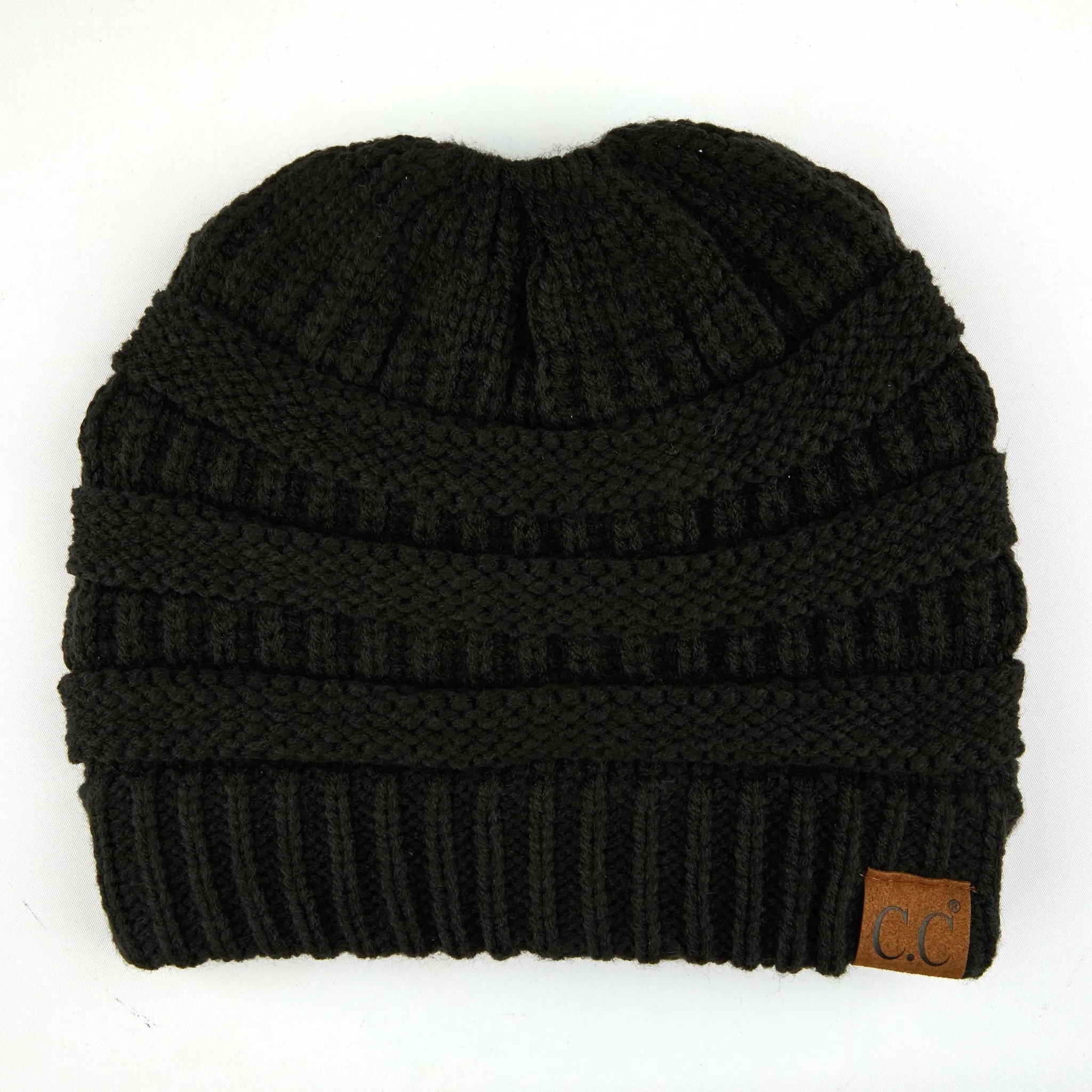 CC Ponytail Messy Bun Youth Kids to Adult Beanies Hats