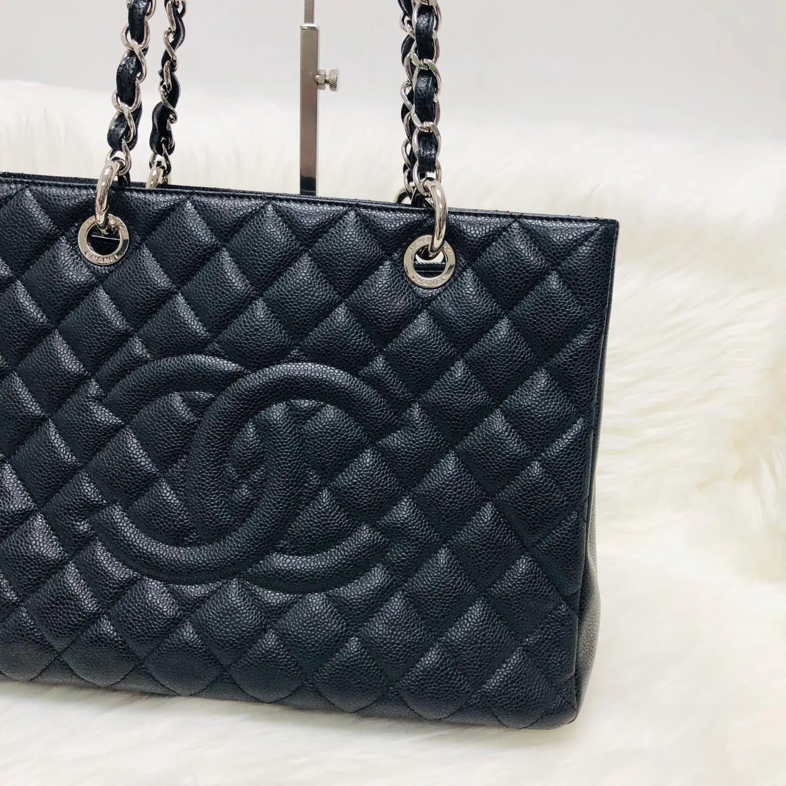 Chanel Black Caviar GST in Black with SHW
