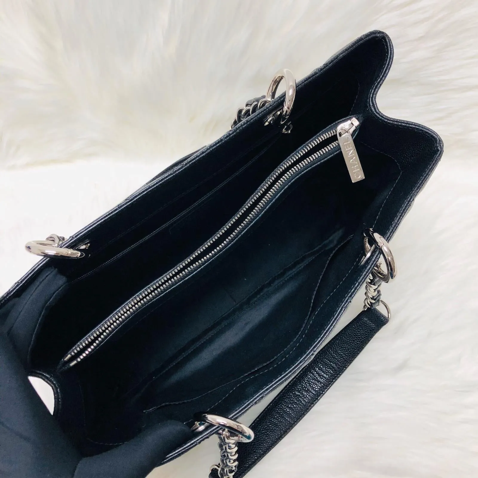 Chanel Black Caviar GST in Black with SHW