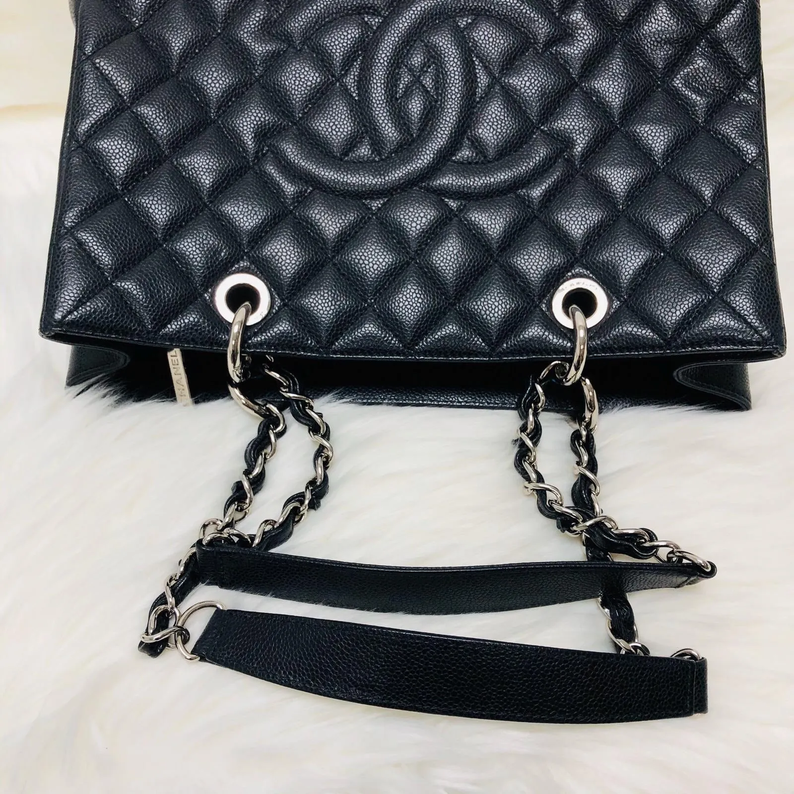 Chanel Black Caviar GST in Black with SHW