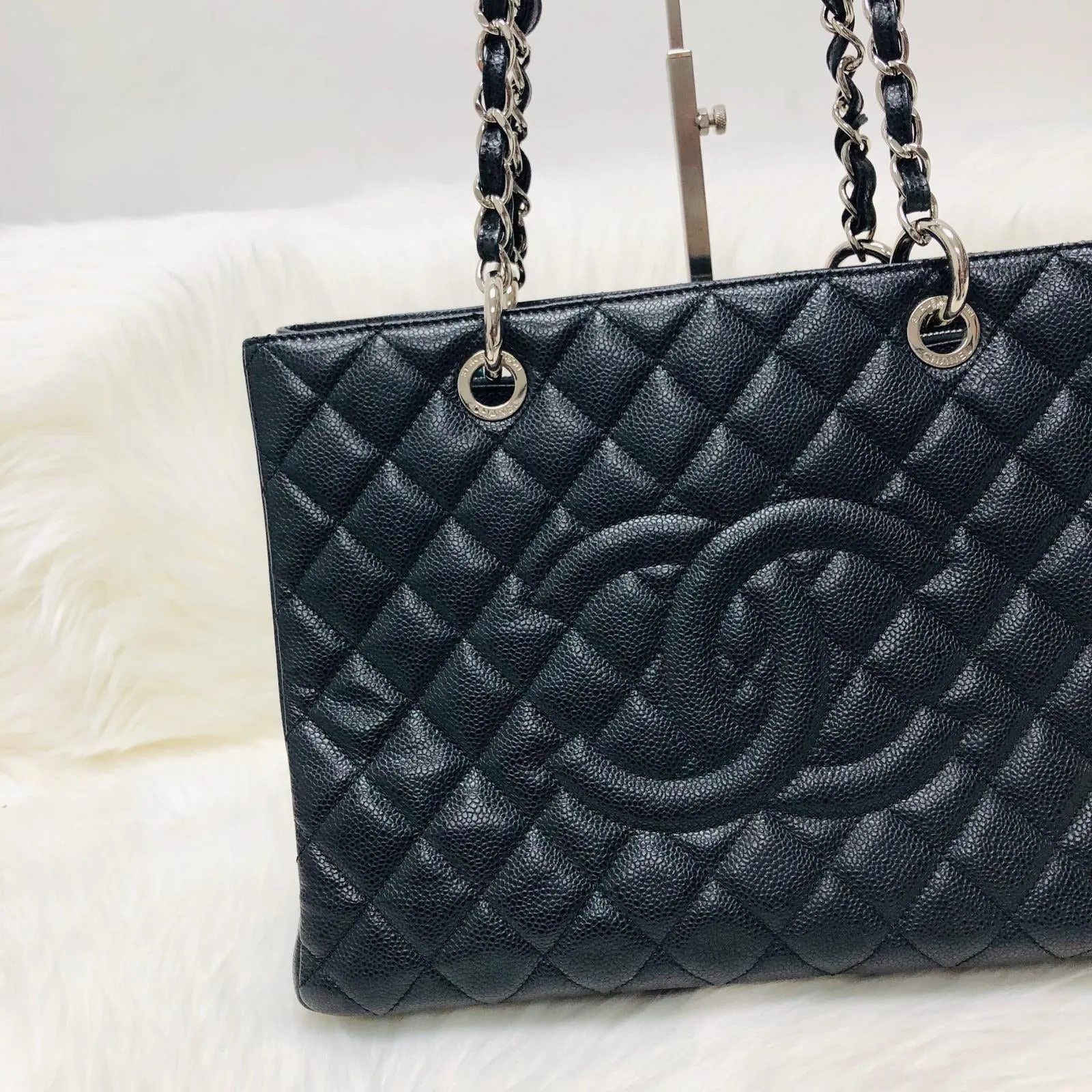 Chanel Black Caviar GST in Black with SHW