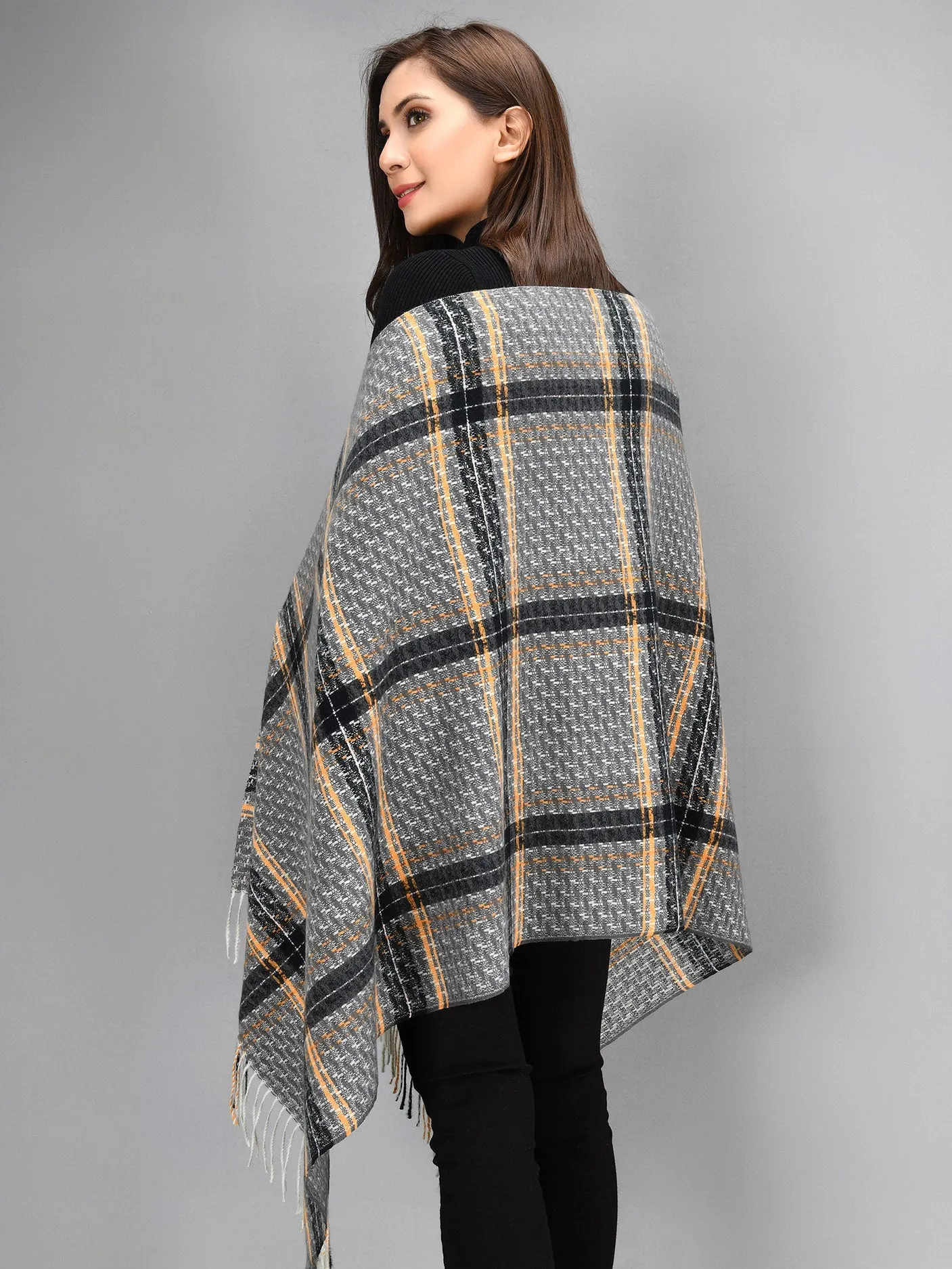 Checkered Shawl - Black