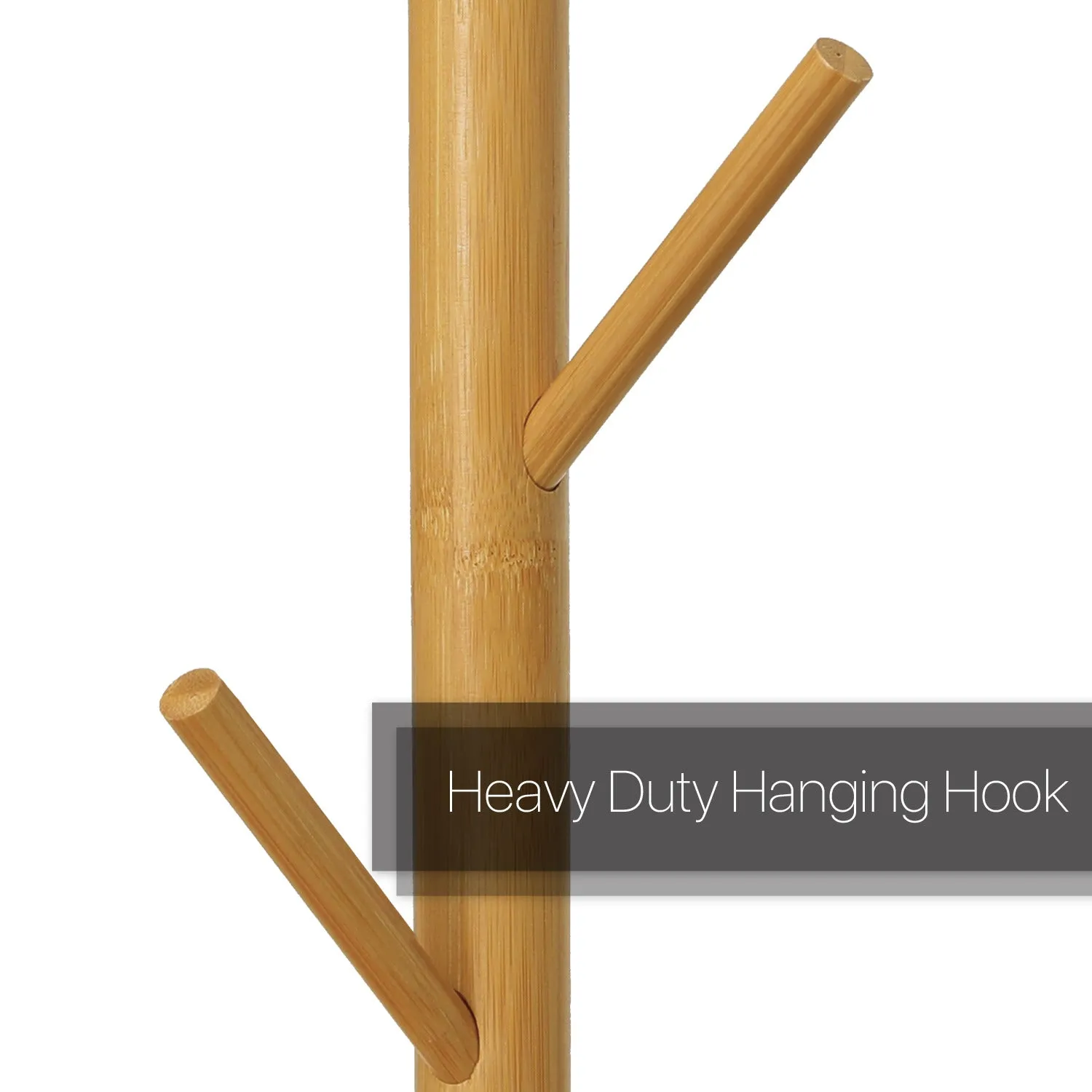 Coat Tree Stand - Round Base - Natural