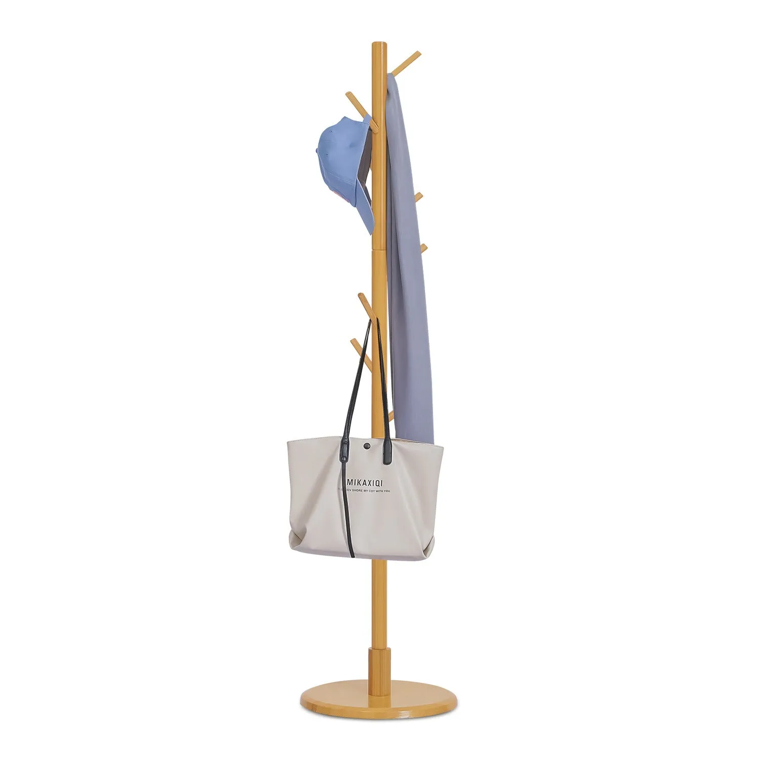Coat Tree Stand - Round Base - Natural