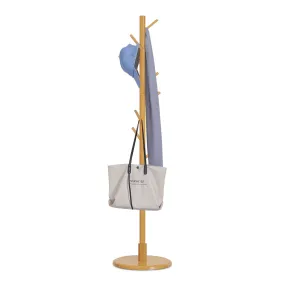 Coat Tree Stand - Round Base - Natural