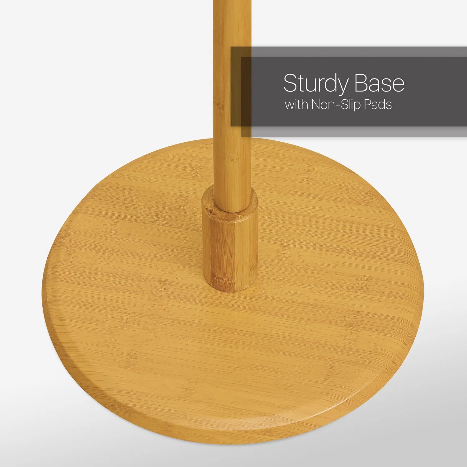 Coat Tree Stand - Round Base - Natural