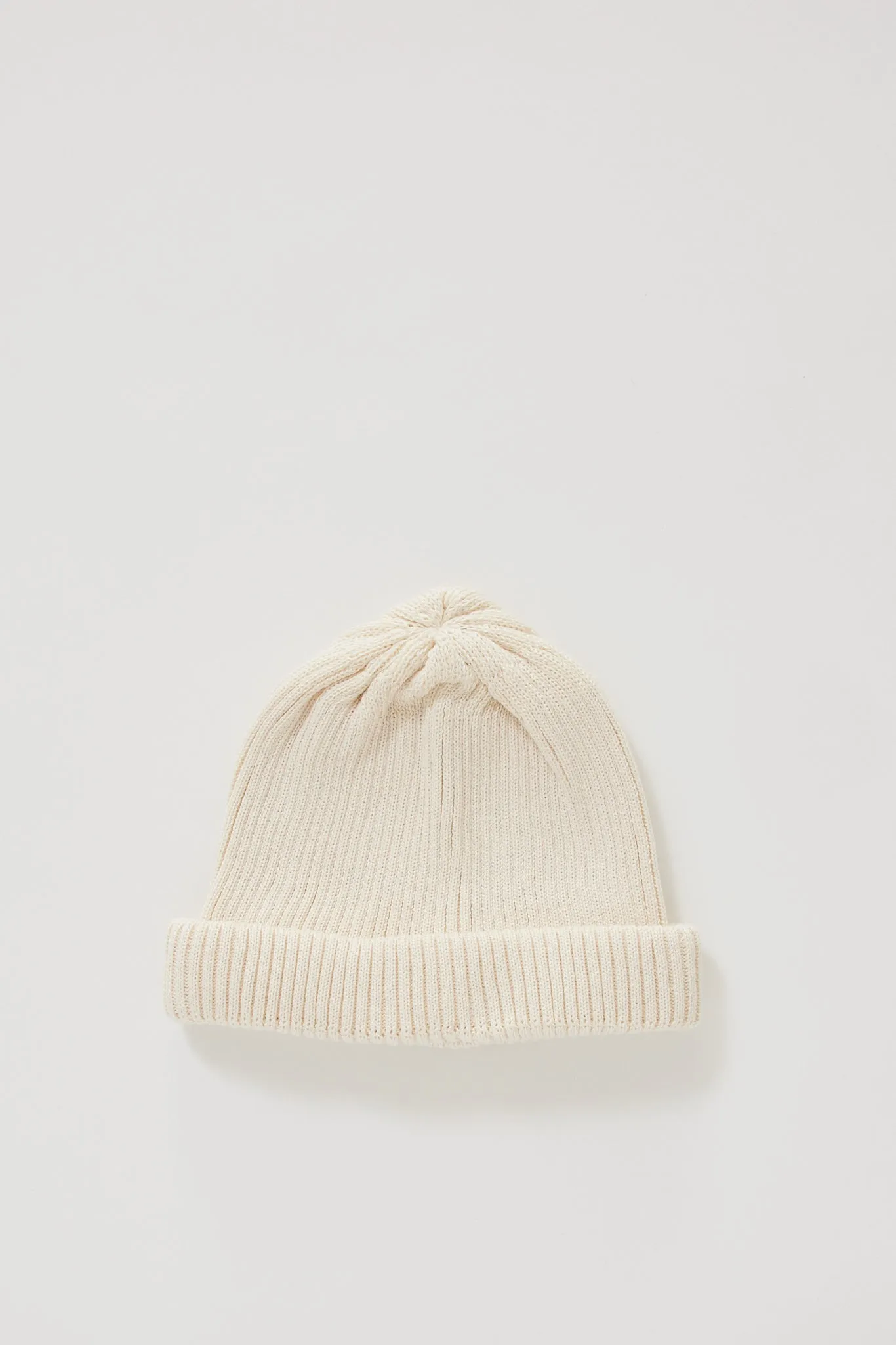 Cotton Roll Up Beanie Ivory
