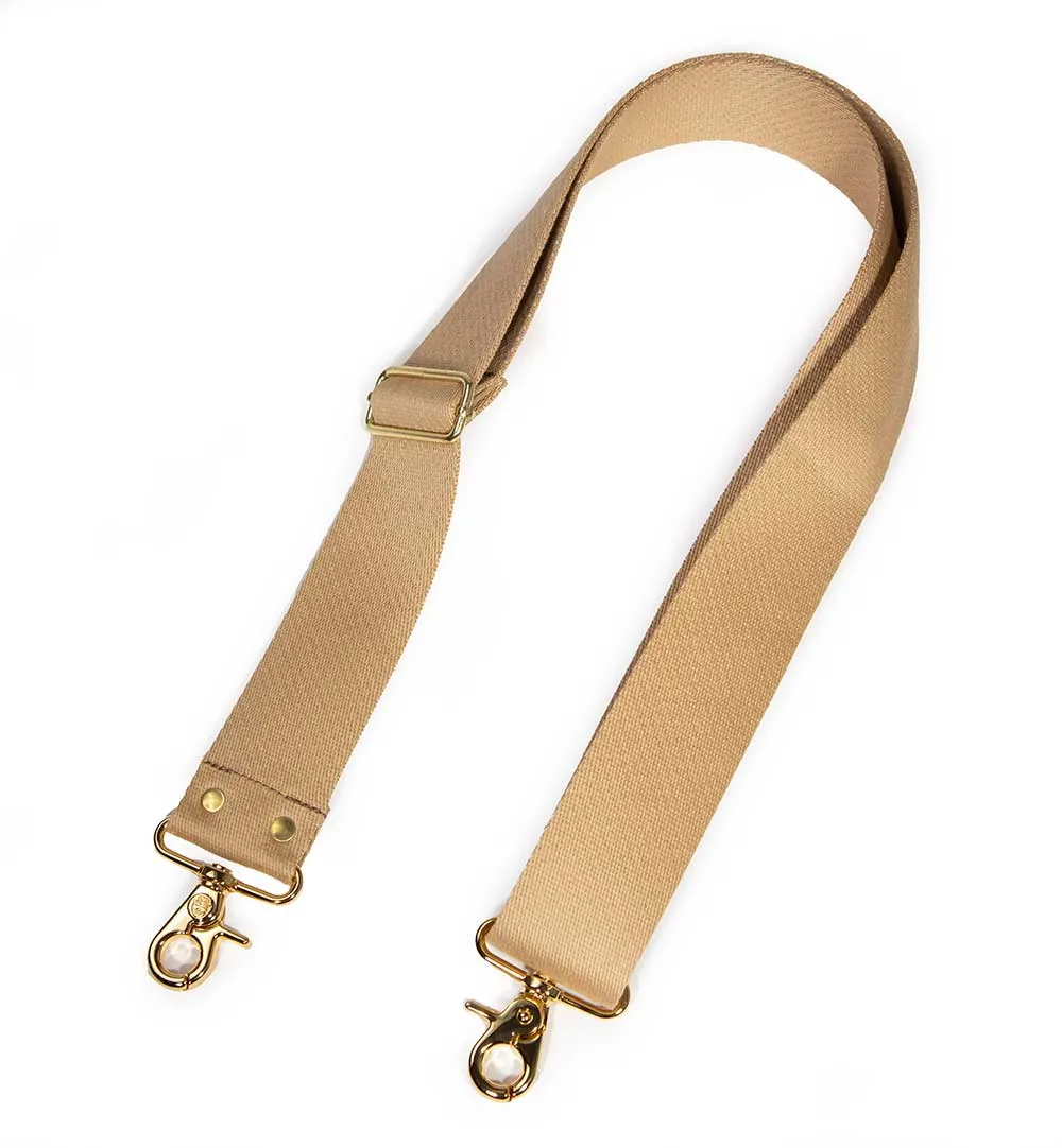 Cotton Webbing Cross Body/Shoulder Strap- Tan