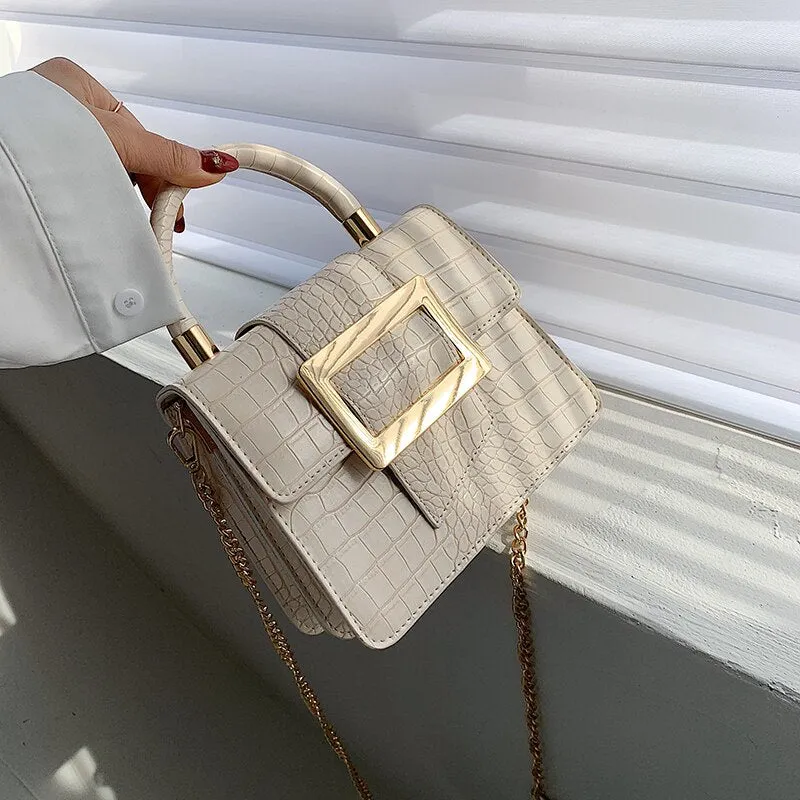 Crocodile pattern Square Tote bag 2020 Fashion New High-quality PU Leather Women's Designer Handbag Chain Shoulder Messenger Bag