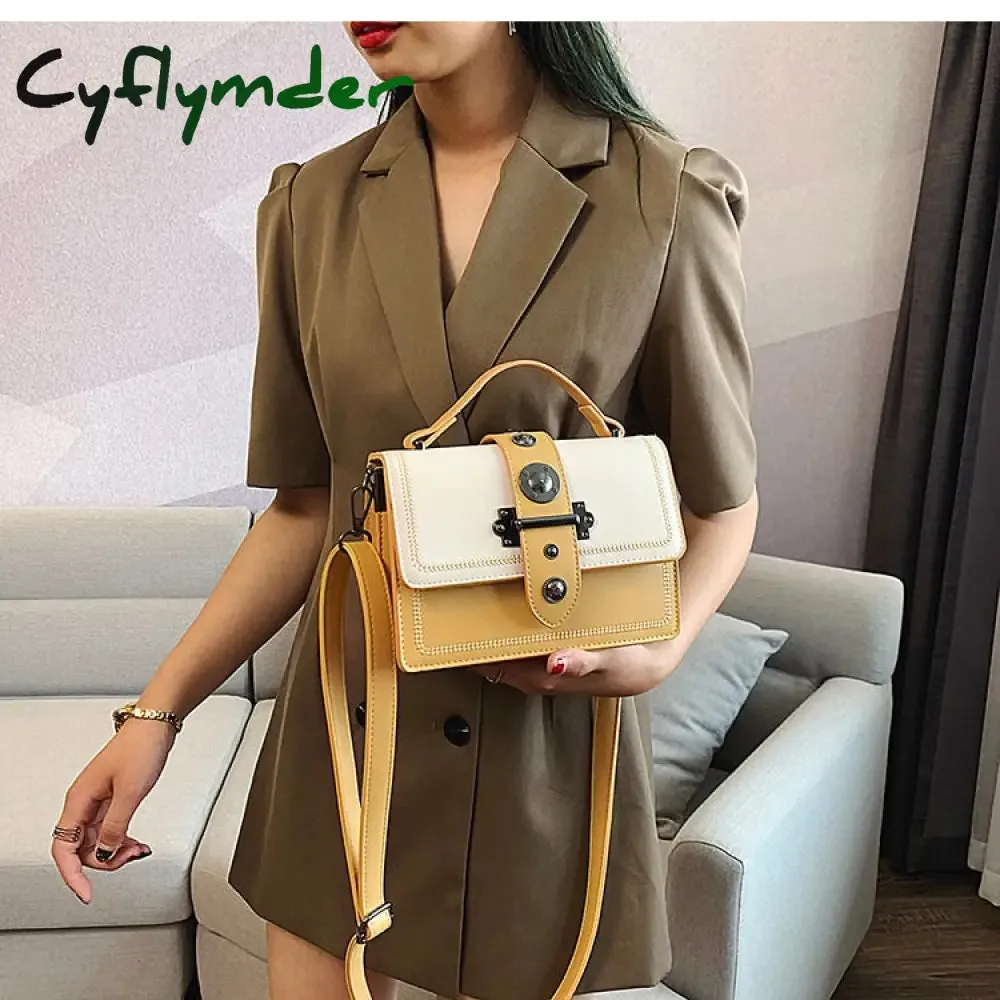 Cyflymder Elegant Female Casual Tote Bag Fashion New High Quality PU Leather Women's Designer Handbag Rivet Shoulder Messenger Bag