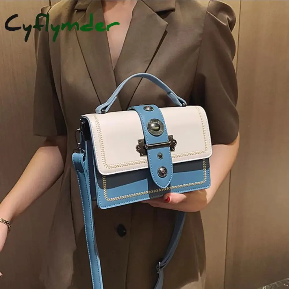 Cyflymder Elegant Female Casual Tote Bag Fashion New High Quality PU Leather Women's Designer Handbag Rivet Shoulder Messenger Bag