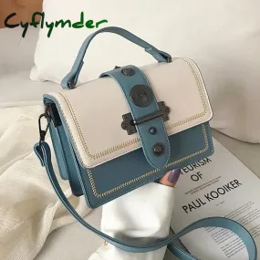 Cyflymder Elegant Female Casual Tote Bag Fashion New High Quality PU Leather Women's Designer Handbag Rivet Shoulder Messenger Bag