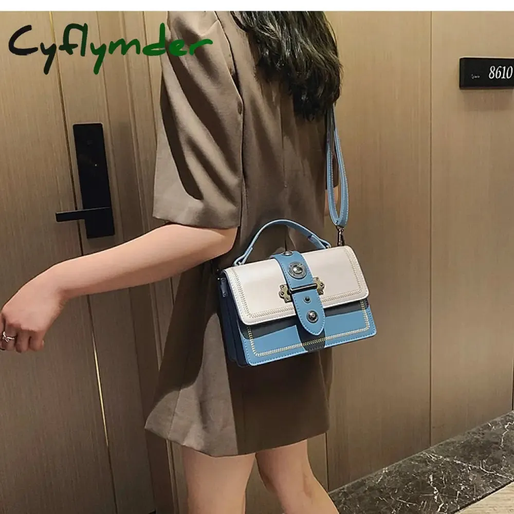Cyflymder Elegant Female Casual Tote Bag Fashion New High Quality PU Leather Women's Designer Handbag Rivet Shoulder Messenger Bag