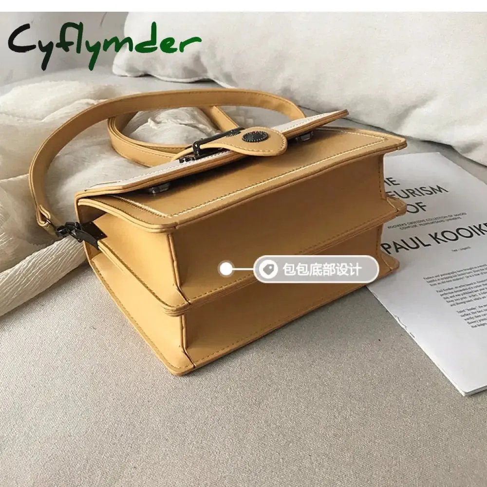 Cyflymder Elegant Female Casual Tote Bag Fashion New High Quality PU Leather Women's Designer Handbag Rivet Shoulder Messenger Bag