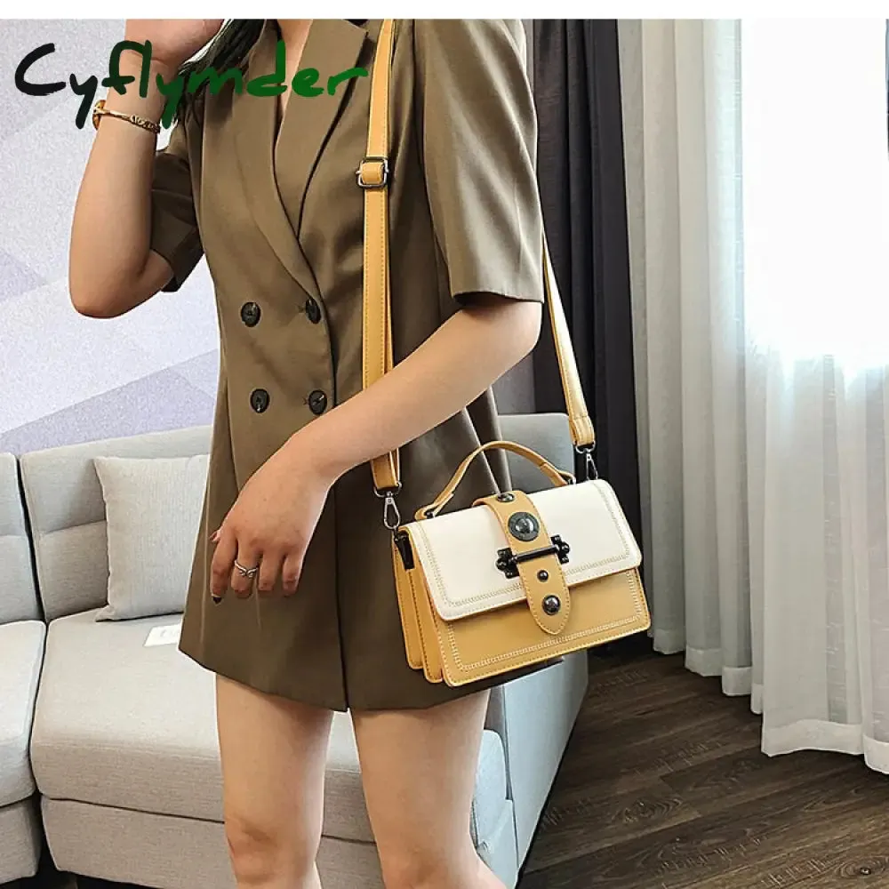 Cyflymder Elegant Female Casual Tote Bag Fashion New High Quality PU Leather Women's Designer Handbag Rivet Shoulder Messenger Bag