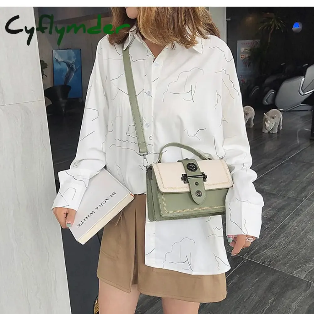 Cyflymder Elegant Female Casual Tote Bag Fashion New High Quality PU Leather Women's Designer Handbag Rivet Shoulder Messenger Bag