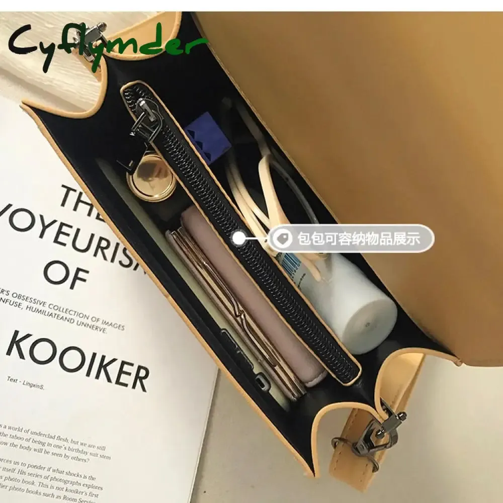 Cyflymder Elegant Female Casual Tote Bag Fashion New High Quality PU Leather Women's Designer Handbag Rivet Shoulder Messenger Bag