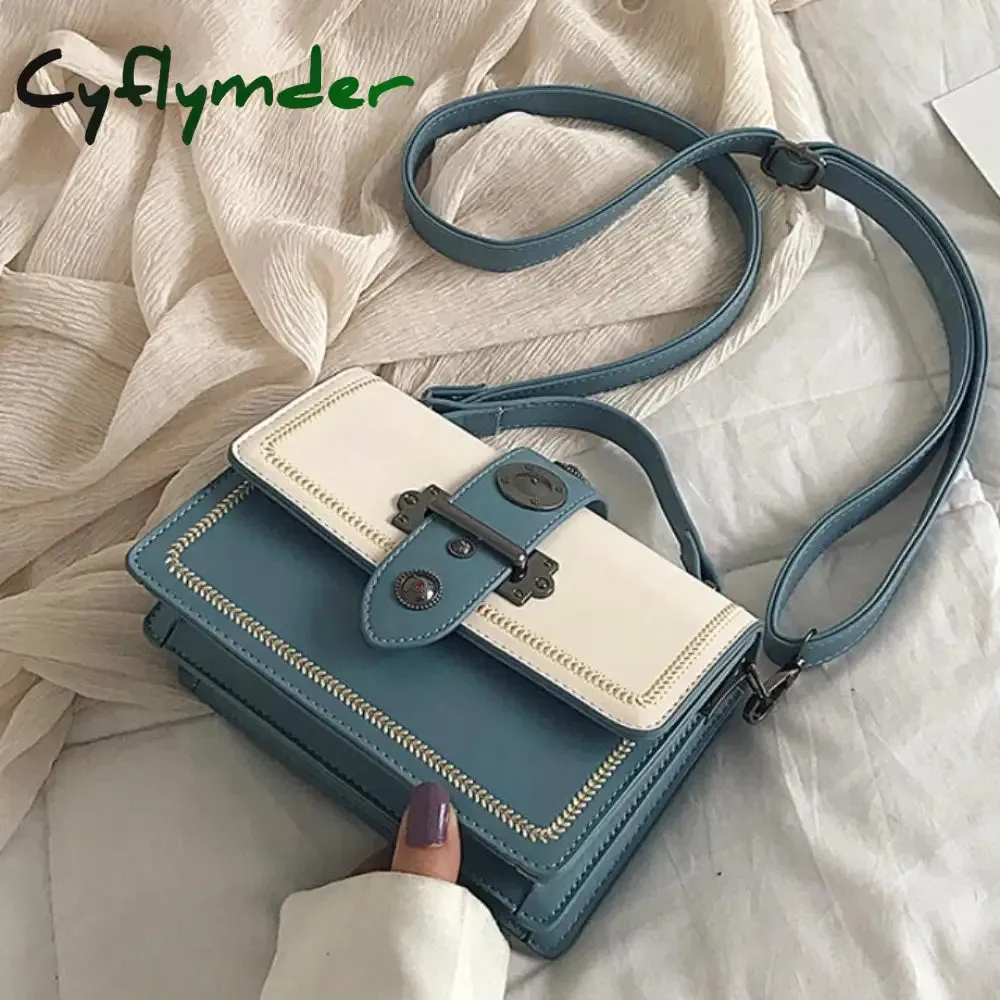 Cyflymder Elegant Female Casual Tote Bag Fashion New High Quality PU Leather Women's Designer Handbag Rivet Shoulder Messenger Bag
