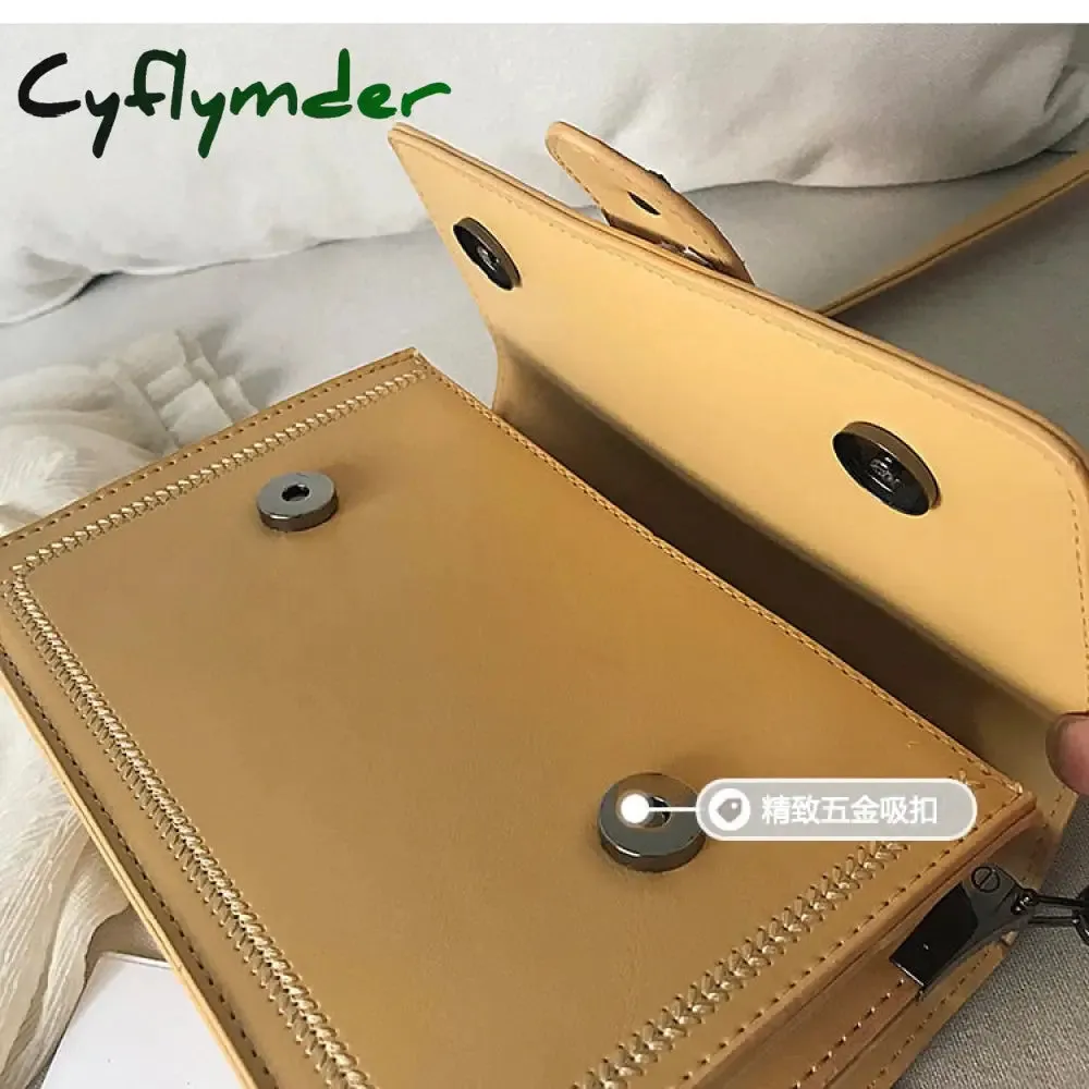 Cyflymder Elegant Female Casual Tote Bag Fashion New High Quality PU Leather Women's Designer Handbag Rivet Shoulder Messenger Bag