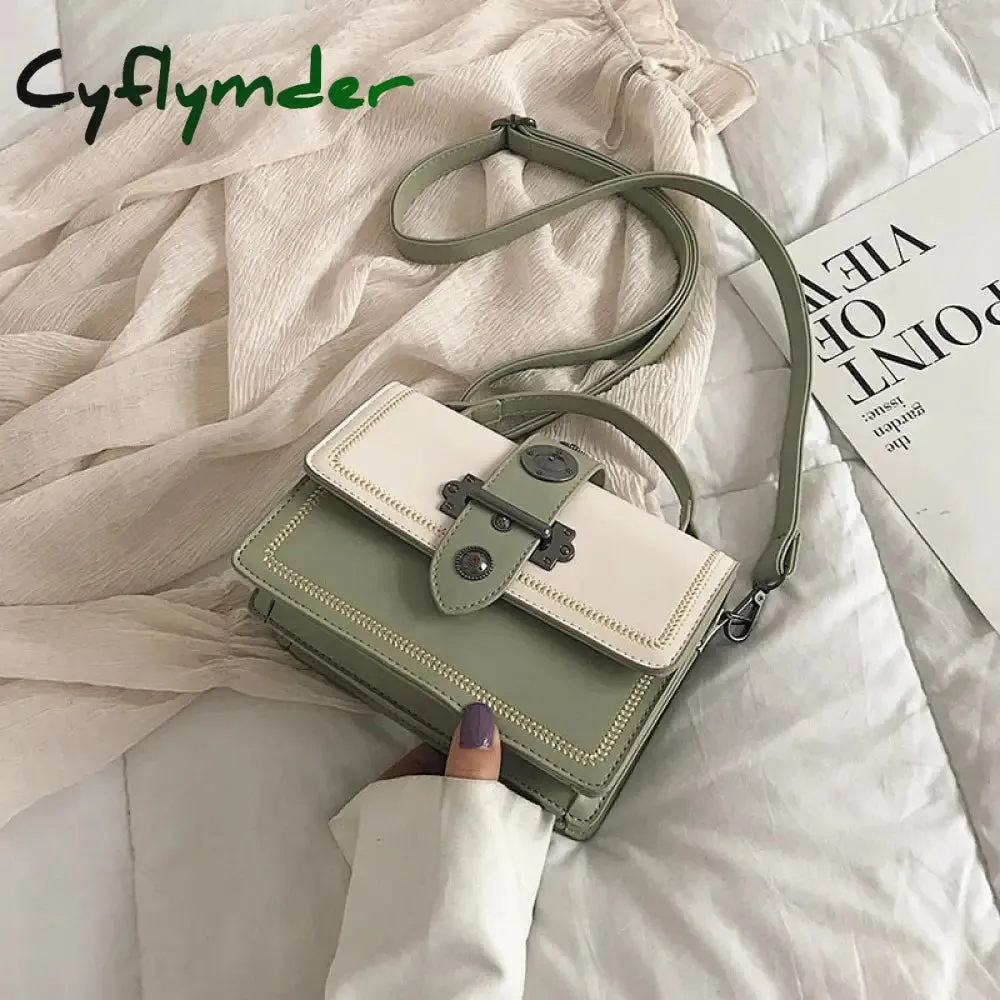 Cyflymder Elegant Female Casual Tote Bag Fashion New High Quality PU Leather Women's Designer Handbag Rivet Shoulder Messenger Bag