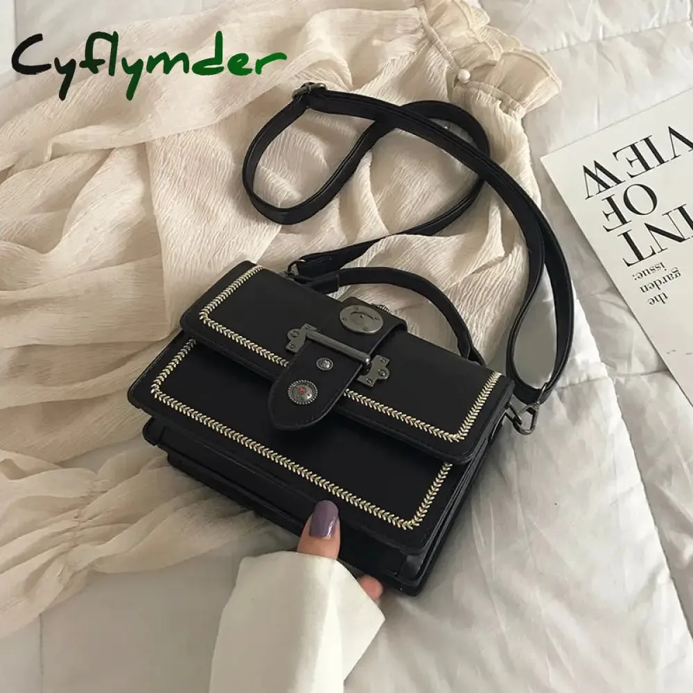 Cyflymder Elegant Female Casual Tote Bag Fashion New High Quality PU Leather Women's Designer Handbag Rivet Shoulder Messenger Bag