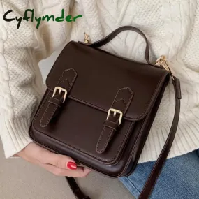 Cyflymder Elegant Female Solid Color Tote bag New High Quality PU Leather Women's Designer Handbag Vintage Shoulder Messenger Bag