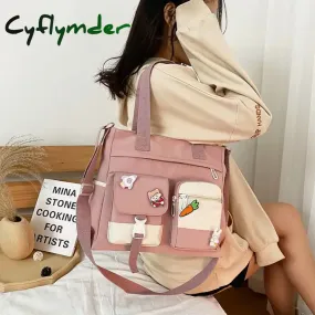 Cyflymder New Designer School Handbag Messeng Bag For Youth Teen Girls Tote Shoulder Bag Large Capacity Nylon Women Crossbody Bag Satchels BACK TO SCHOOL