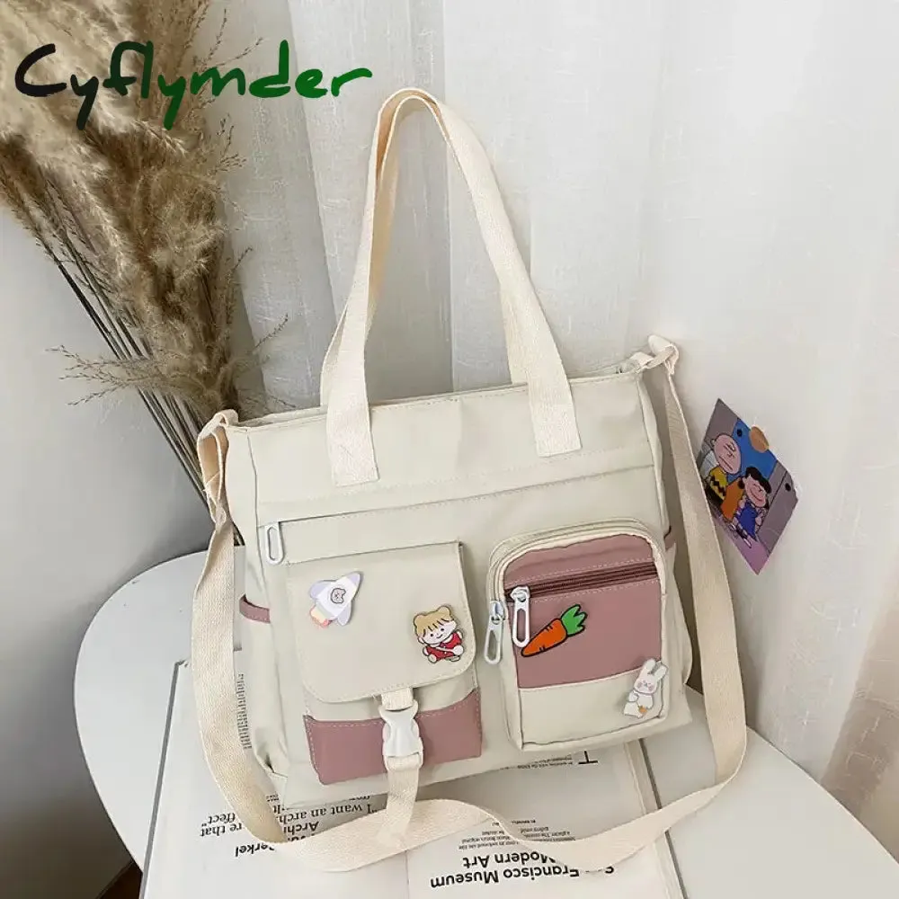Cyflymder New Designer School Handbag Messeng Bag For Youth Teen Girls Tote Shoulder Bag Large Capacity Nylon Women Crossbody Bag Satchels BACK TO SCHOOL