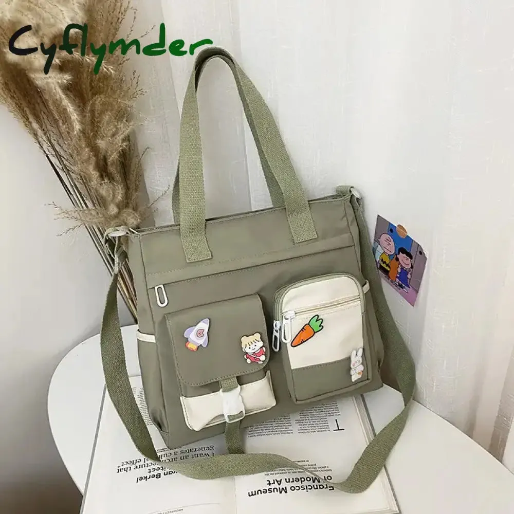 Cyflymder New Designer School Handbag Messeng Bag For Youth Teen Girls Tote Shoulder Bag Large Capacity Nylon Women Crossbody Bag Satchels BACK TO SCHOOL