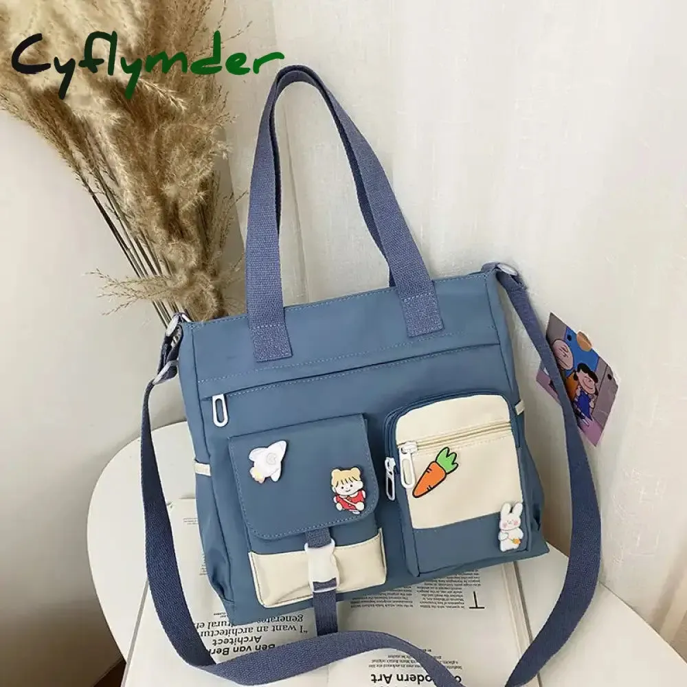 Cyflymder New Designer School Handbag Messeng Bag For Youth Teen Girls Tote Shoulder Bag Large Capacity Nylon Women Crossbody Bag Satchels BACK TO SCHOOL