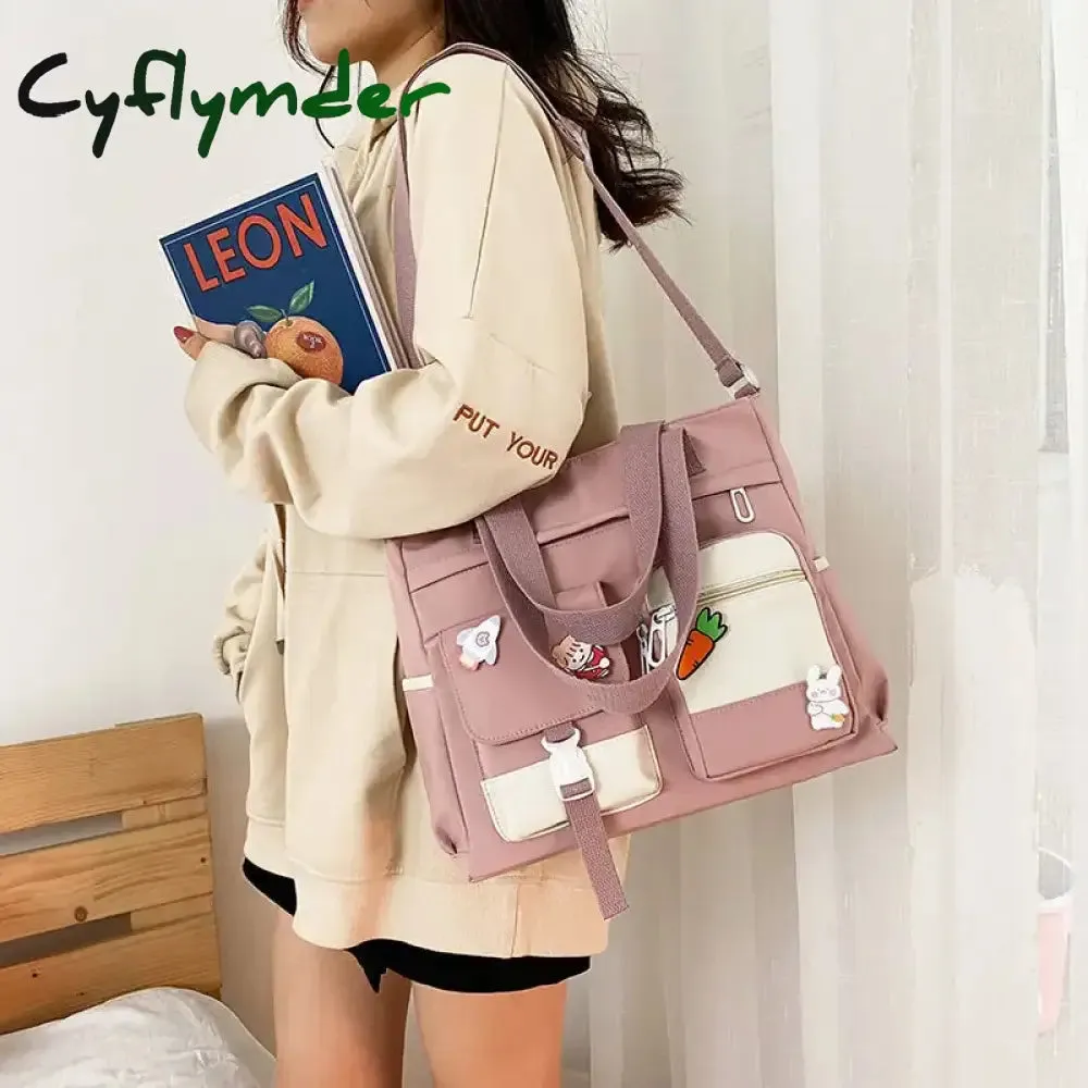 Cyflymder New Designer School Handbag Messeng Bag For Youth Teen Girls Tote Shoulder Bag Large Capacity Nylon Women Crossbody Bag Satchels BACK TO SCHOOL