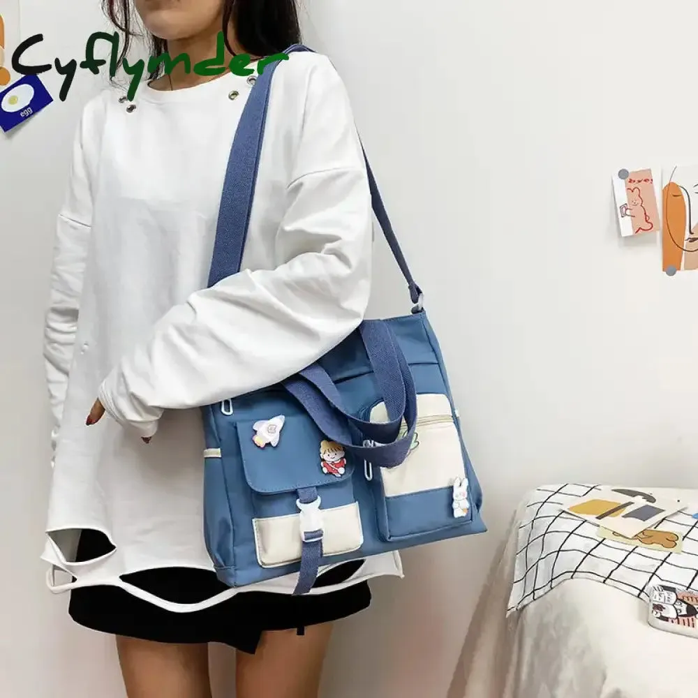 Cyflymder New Designer School Handbag Messeng Bag For Youth Teen Girls Tote Shoulder Bag Large Capacity Nylon Women Crossbody Bag Satchels BACK TO SCHOOL