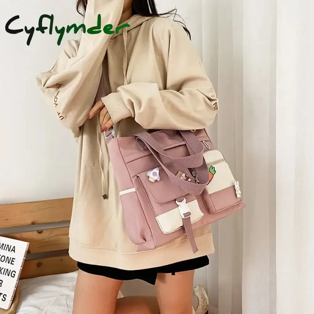 Cyflymder New Designer School Handbag Messeng Bag For Youth Teen Girls Tote Shoulder Bag Large Capacity Nylon Women Crossbody Bag Satchels BACK TO SCHOOL