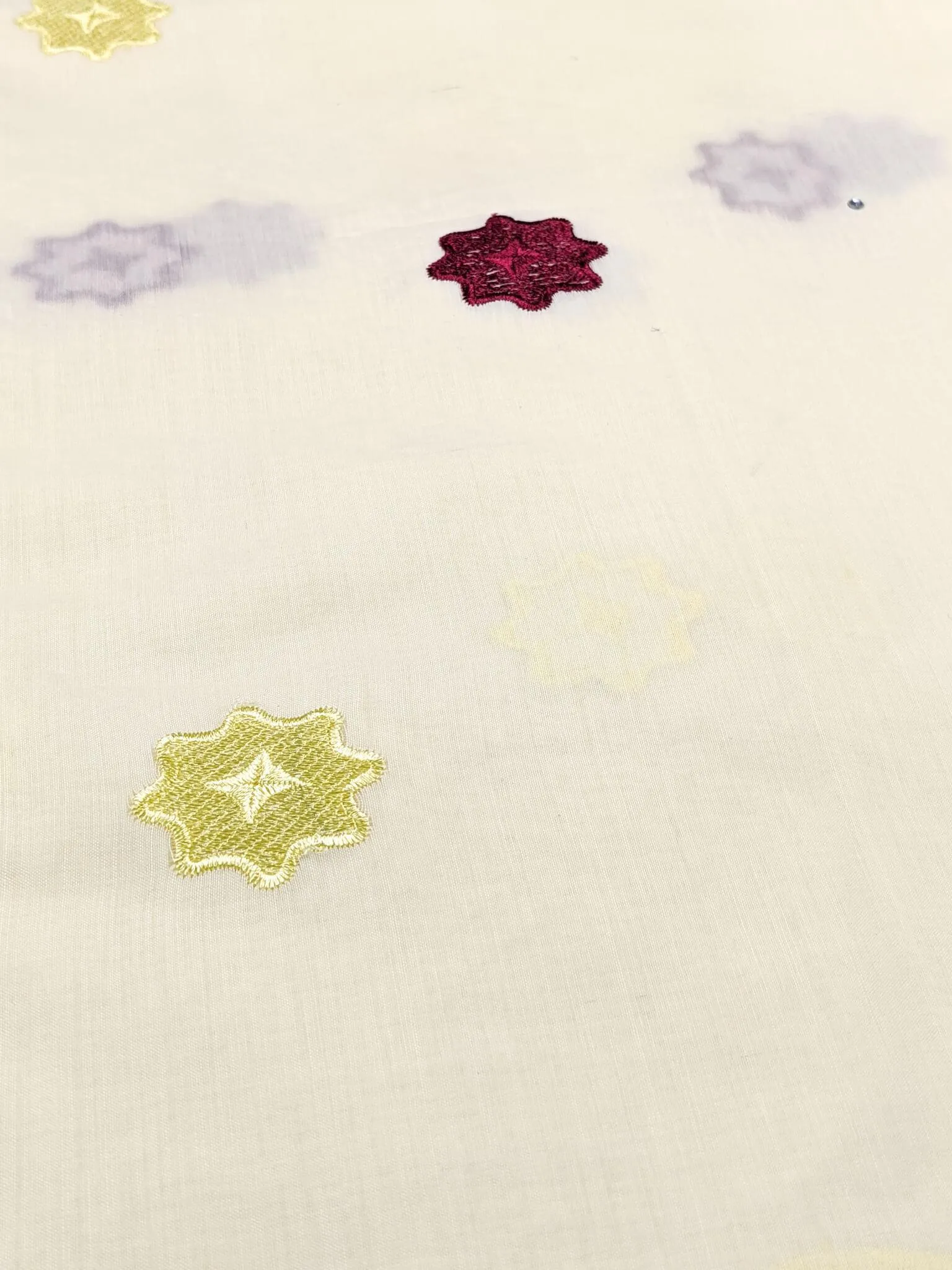 Gold & Burgundy Cotton/Net Lace
