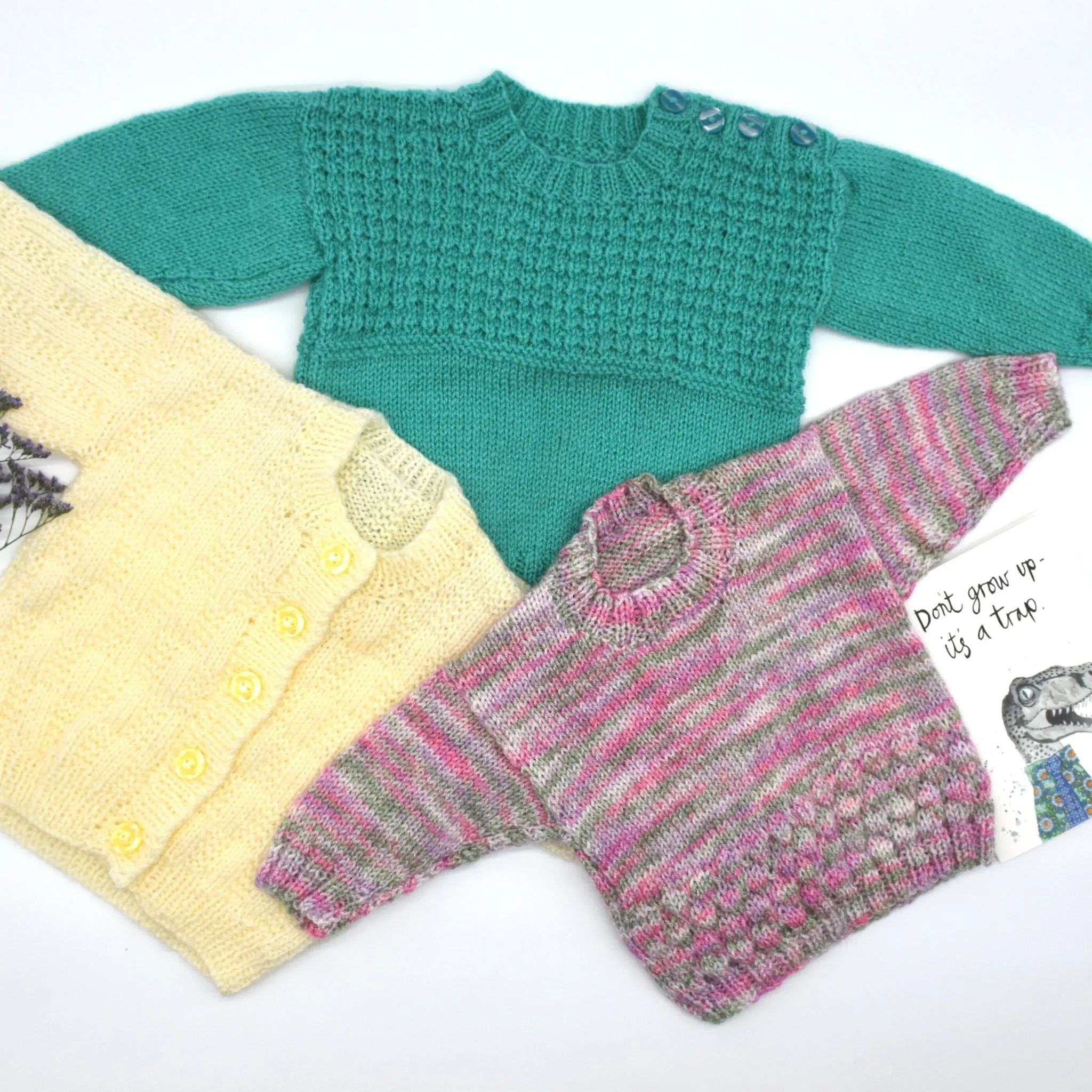 Handmade Knitted Baby Cardigan with Hood and Mittens Natural