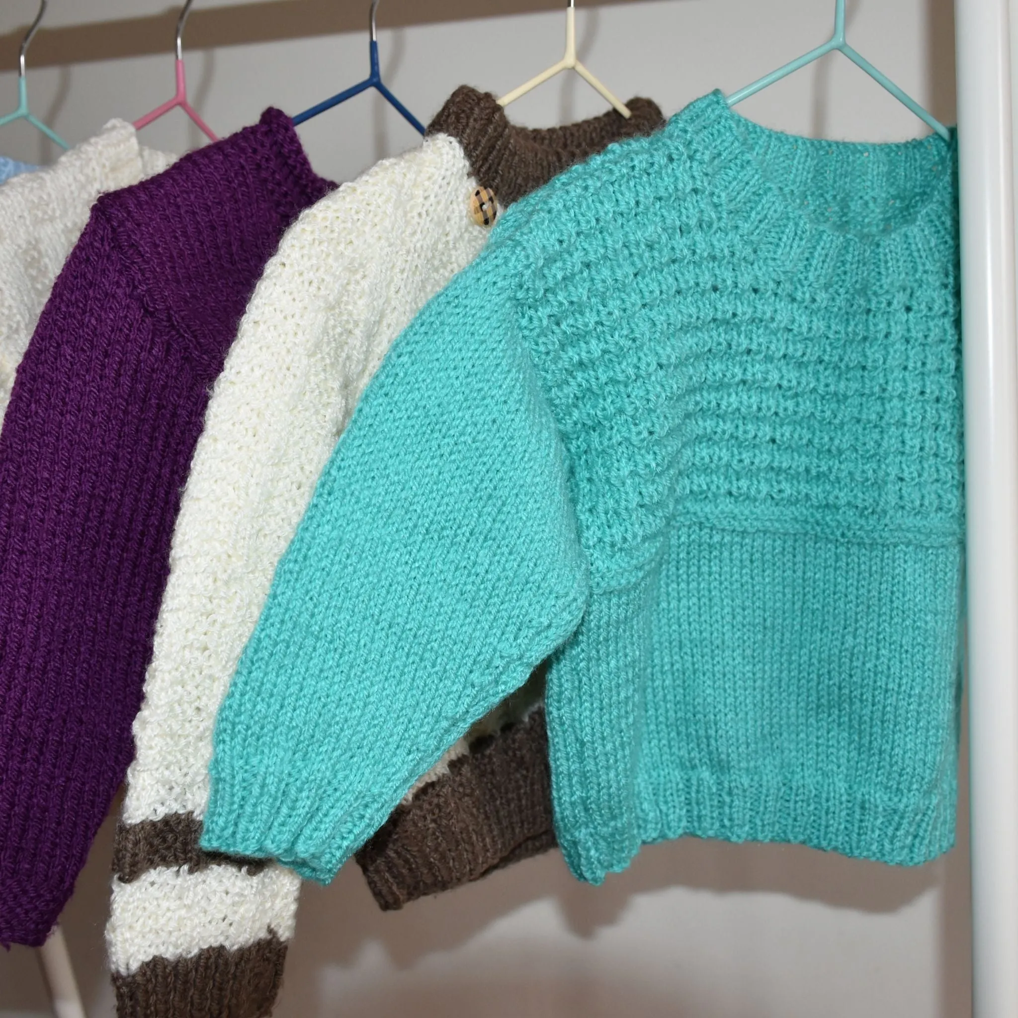 Handmade Knitted Baby Cardigan with Hood and Mittens Natural