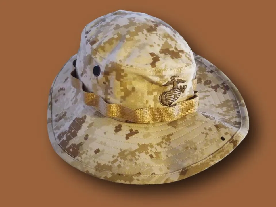 MARINE CORPS BOONIE HAT DIGITAL DESERT MARPAT CAMOUFLAGE LARGE 7.5  USA MADE