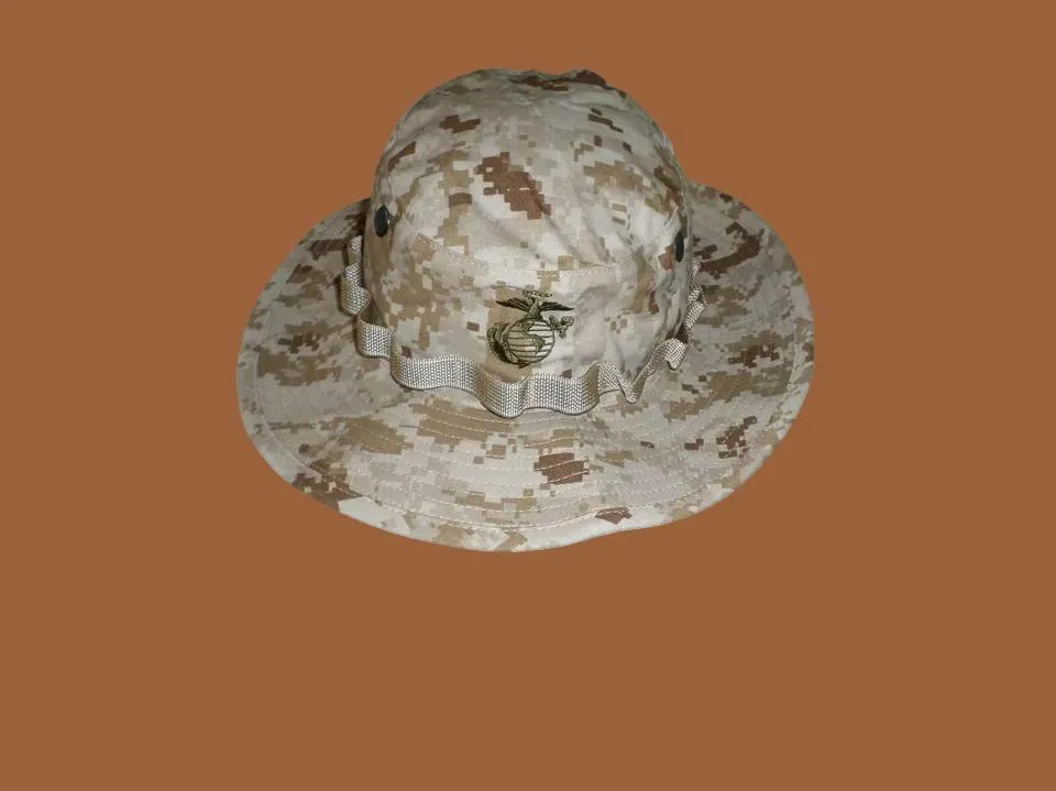 MARINE CORPS BOONIE HAT DIGITAL DESERT MARPAT CAMOUFLAGE LARGE 7.5  USA MADE