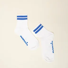 Organic Cotton Ankle Socks with Blue Stripes
