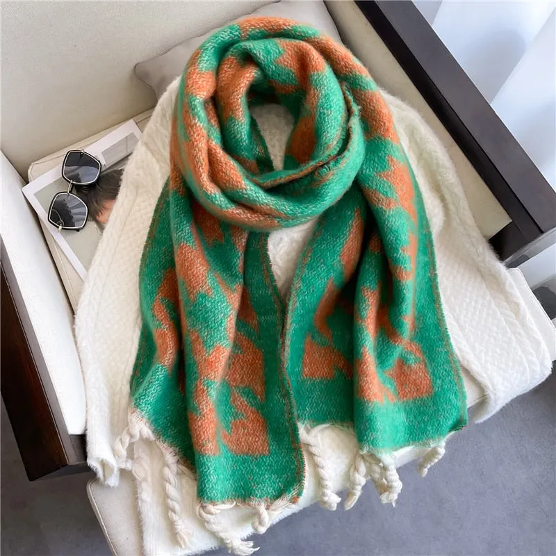 Plain Tassel Wool Scarf