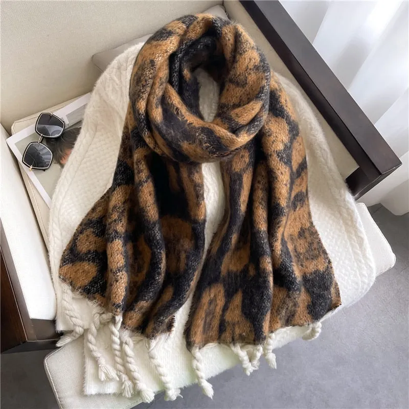 Plain Tassel Wool Scarf
