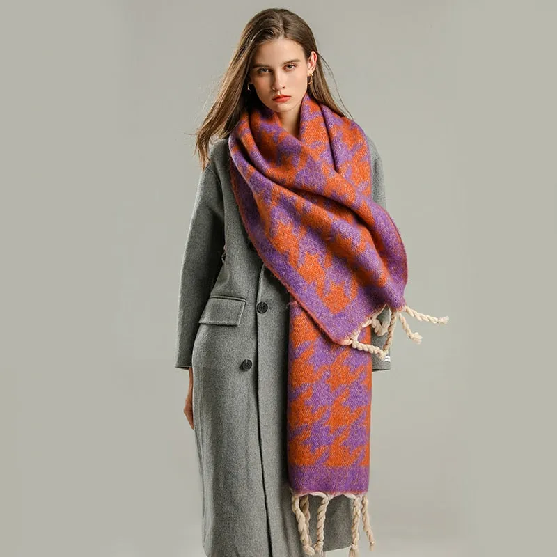 Plain Tassel Wool Scarf
