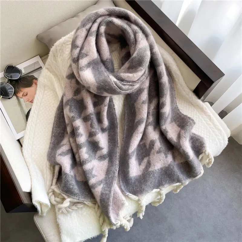 Plain Tassel Wool Scarf