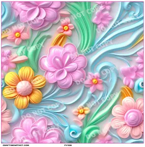 PV108 3D flowers 5 vinyl sheet