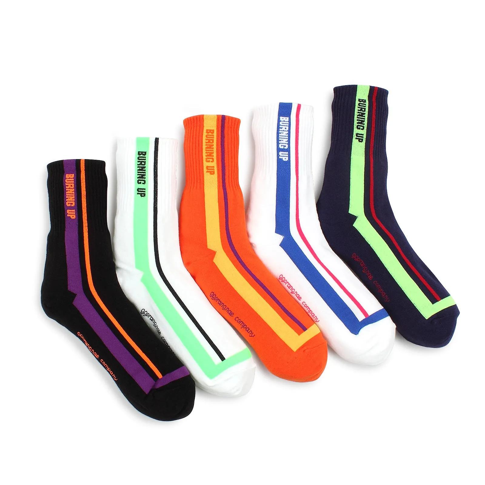 Rugby Burning up Street Fashion Socks (Crew 5pairs) BH15