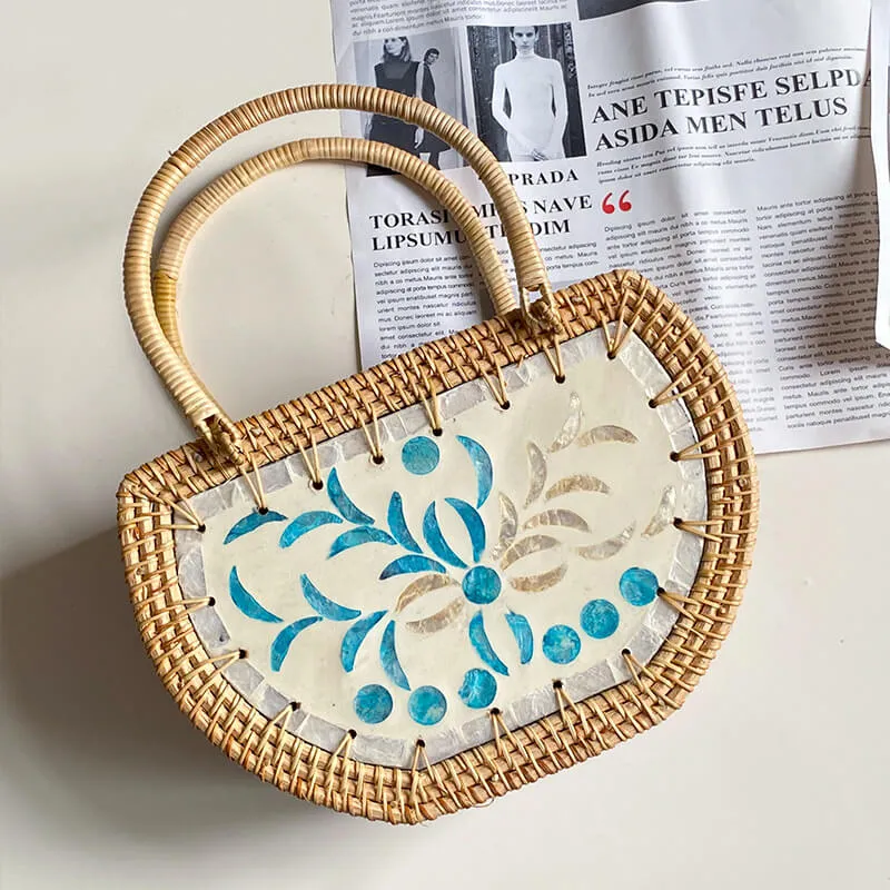 Shell Straw Rattan Handbags -Showtown