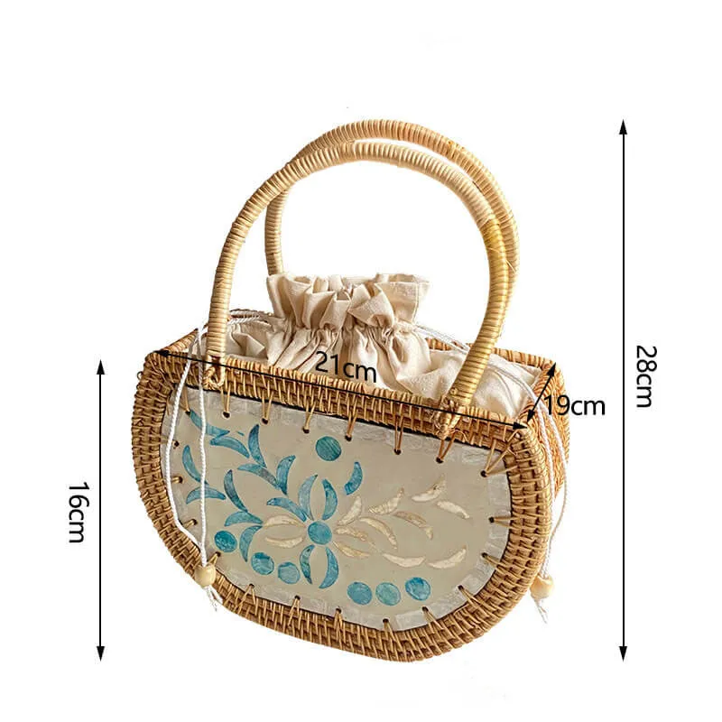 Shell Straw Rattan Handbags -Showtown